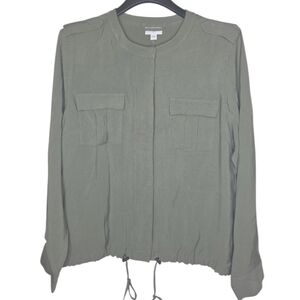 J Jill Womens Blouson Light Olive Utility Jacket Size Large New With Tag
